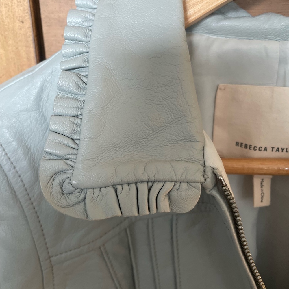 Light Blue Ruffled Collar Jacket - image 3